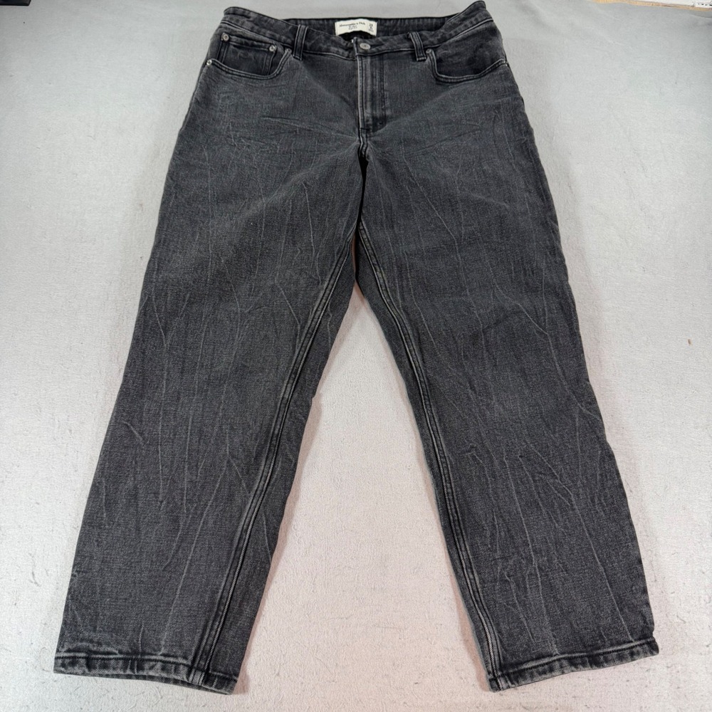 Abercrombie Curve Love High Rise Mom Jeans Black Womens 29/8S